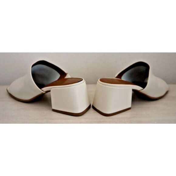 Blondo Women's Sz 9M Bone/Beige Leather Maya Slip-On Heeled Sandal - Picture 9 of 11